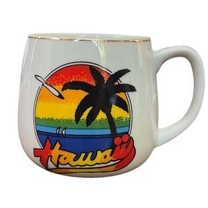 Vintage RB Hawaii 21K Gold Trim  Brach Scene Coffee Tea Cup 9 oz EUC